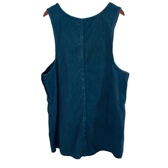 VTG Carolina Colours Women's Plus 2X Blue Corduroy Jumper Dress 100% Cotton Butt - Picture 2 of 7